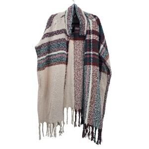 Torrid Sweater Plaid Wrap New Cozy Warm